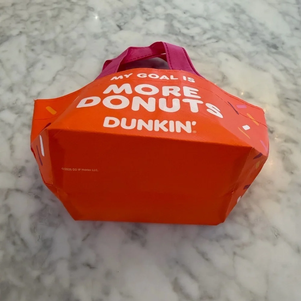 Dunkin' Donuts Limited Edition Orange & Pink Donut Tote Bag